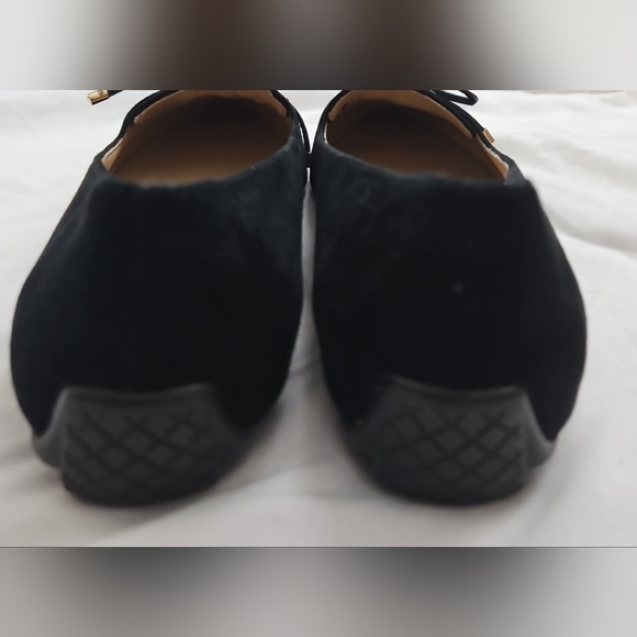 Talbots Francesca Driving  Black Suede Bow Slip On Loafers. - Picture 5 of 8